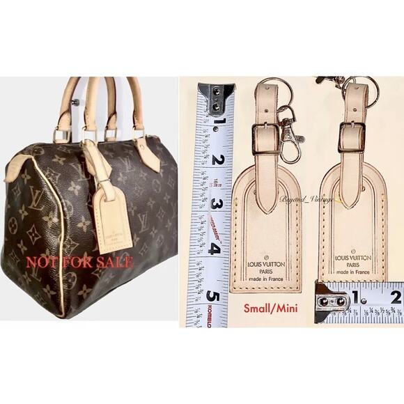 Louis Vuitton Name Tag Small Beige Restored Vintage Tags AUTHENTIC! - Picture 5 of 8